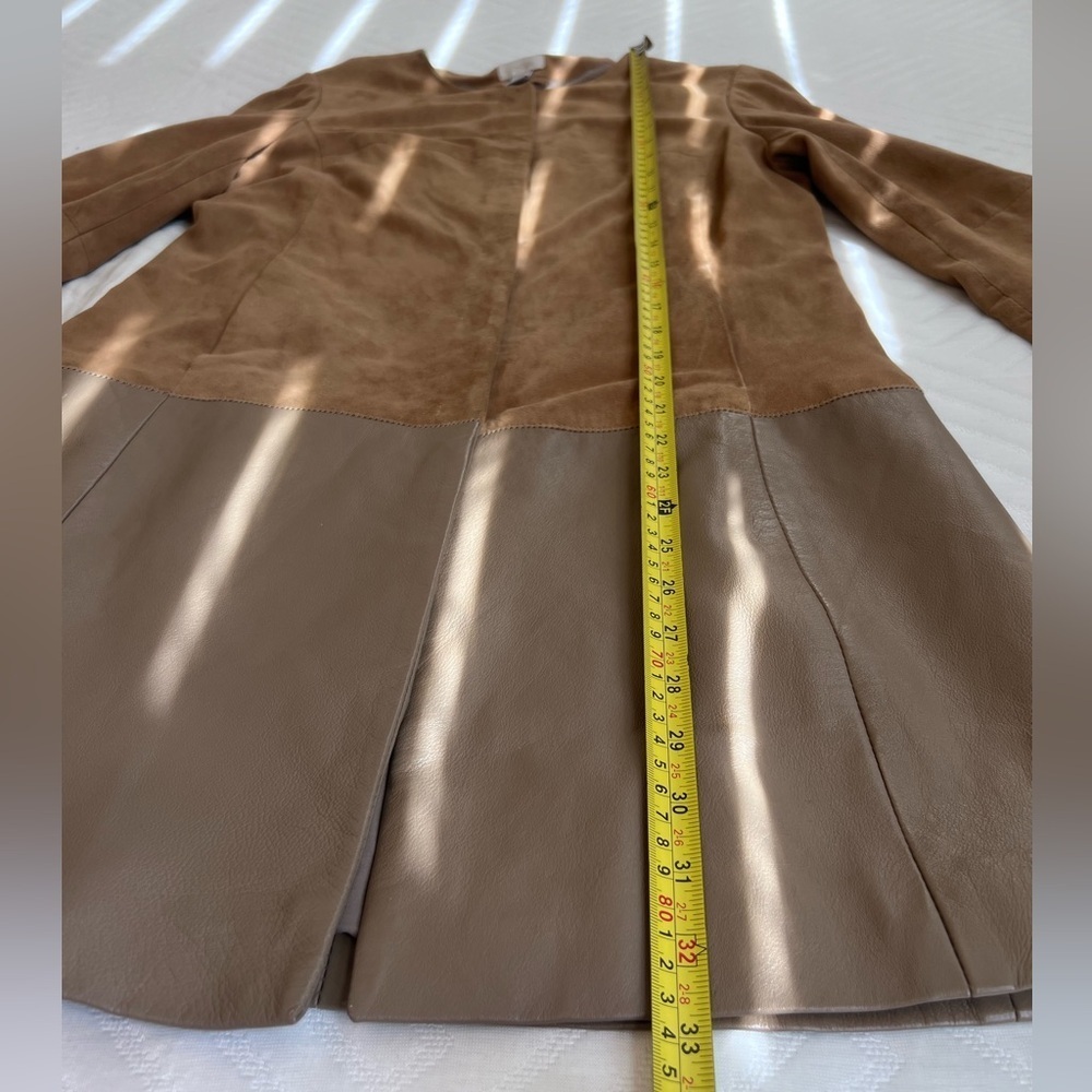 Chico’s Women’s Genuine Leather Brown Buttoned Full Sleeve Jacket 0 US S/4 - Picture 6 of 11